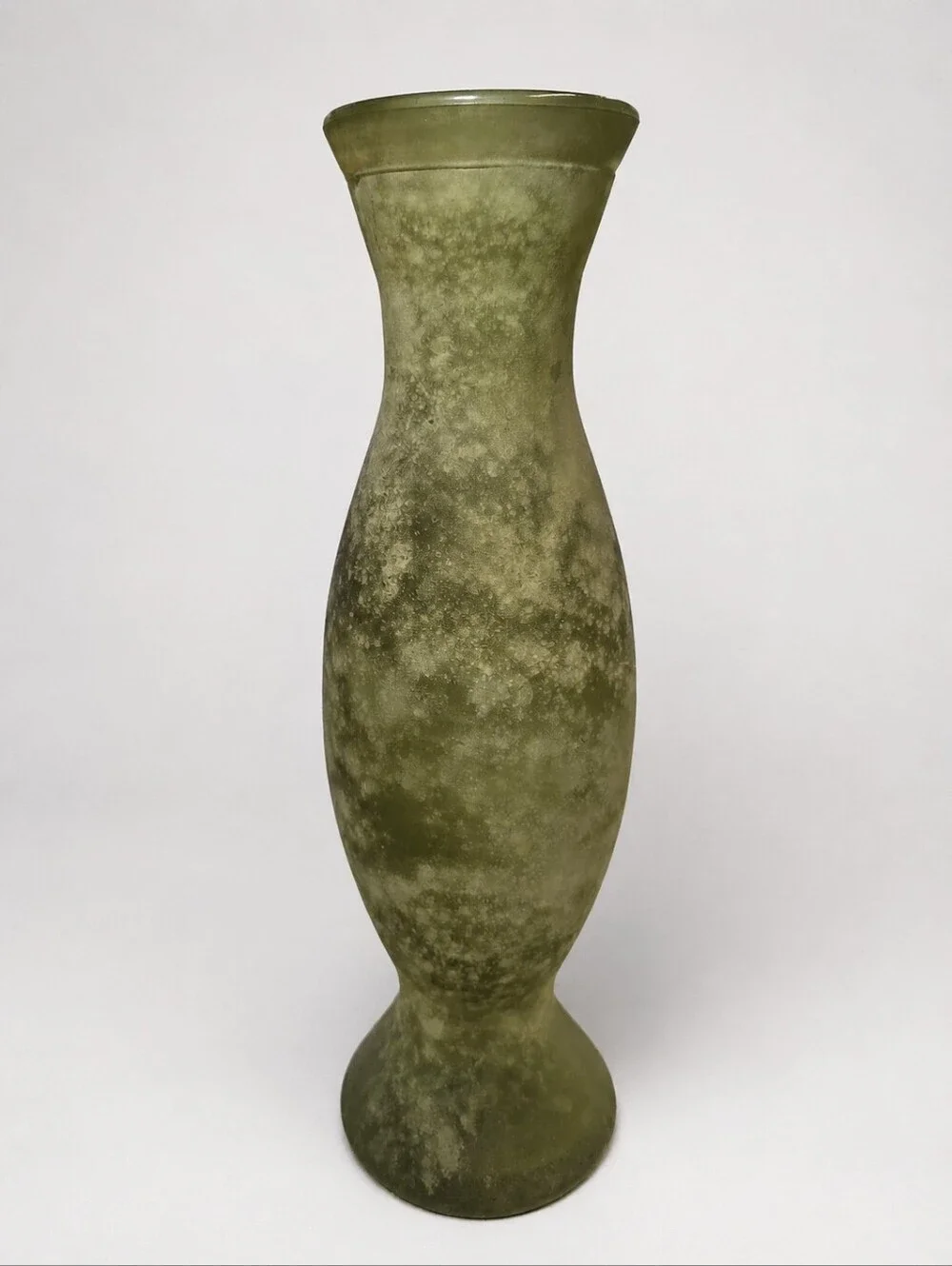 Olive Green Glass Decorative Vase - Home Accents